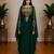 Green Gold Embroidered Luxury Kaftan with Cape