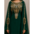 Green Gold Embroidered Luxury Kaftan with Cape