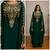 Green Gold Embroidered Luxury Kaftan with Cape