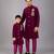 Royal purple embroidered velvet father son bandhgala combo set