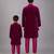 Royal purple embroidered velvet father son bandhgala combo set