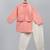 Peach pink woven cotton silk father son kurta combo set