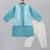 Aqua blue woven cotton silk father son kurta combo set