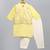 Pastel yellow woven cotton silk father son kurta combo set
