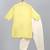 Pastel yellow woven cotton silk father son kurta combo set