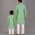 Mint green woven cotton silk father son kurta combo set
