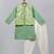 Mint green woven cotton silk father son kurta combo set