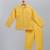 Mustard yellow cotton silk father son bandhgala combo set