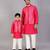 Pink cotton silk father son kurta combo set