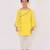 Yellow gota patti embroidered cotton father son kurta combo set