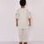 White printed cotton father son kurta combo set
