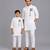 White flag printed cotton father son kurta combo set