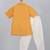 Saffron orange printed cotton silk father son kurta combo set