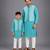 Aqua blue cotton silk father son kurta combo set