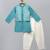 Aqua blue cotton silk father son kurta combo set