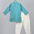 Aqua blue cotton silk father son kurta combo set