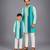 Teal multicolor cotton silk father son kurta combo set