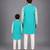Teal multicolor cotton silk father son kurta combo set