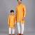 Marigold orange cotton silk father son kurta combo set