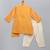 Marigold orange cotton silk father son kurta combo set