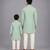 Mint green woven cotton silk father son kurta combo set