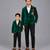 Green embroidered velvet father son blazer combo set