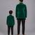 Green embroidered velvet father son blazer combo set