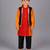 Multicolor cotton silk father son kurta combo set