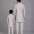 Grey cotton silk father son bandhgala combo set
