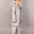 Grey cotton silk father son bandhgala combo set