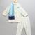 Ivory blue stripes cotton silk father son kurta combo set