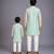 Pink mint green cotton silk father son kurta combo set