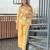 Mustard yellow embroidered co-ord set for women
