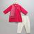Pink embroidered cotton silk father son kurta combo set