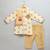 Beige printed cotton silk father son kurta combo set