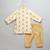 Beige printed cotton silk father son kurta combo set