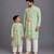 Mint green cotton silk father son kurta combo set