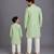 Mint green cotton silk father son kurta combo set