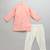 Peach printed cotton silk father son kurta combo set