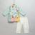 Mint green printed cotton silk father son kurta combo set