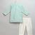 Mint green printed cotton silk father son kurta combo set