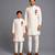 Ivory embroidered cotton silk father son bandhgala combo set