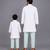 Ivory blue printed cotton father son kurta combo set
