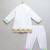 White multicolored printed cotton father son kurta combo set