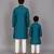 Teal blue woven cotton silk father son kurta combo set