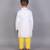 White kite printed cotton silk father son kurta combo set