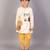 Off white printed cotton silk father son kurta combo set