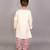 Off white sky blue embroidered cotton father son kurta combo set