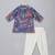 Purple printed cotton silk father son kurta combo set