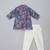 Purple printed cotton silk father son kurta combo set